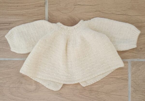 gilet bébé taille naissance 3mois tricoté beige