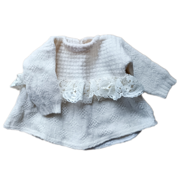 robe edoline en tricot et dentelle pour petite bébé fille